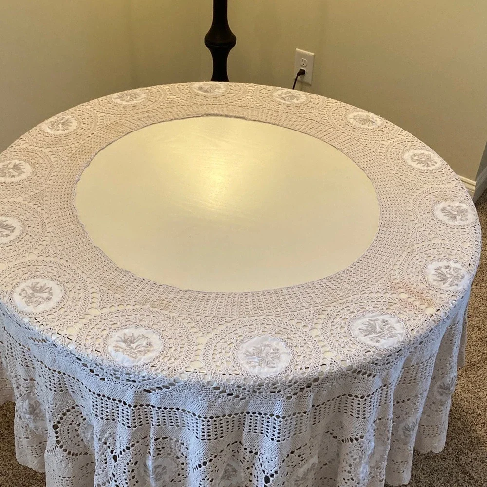 Crochet Round Tablecloth Placemat Napkin‎ Set for 10 Cottagecore French Country
